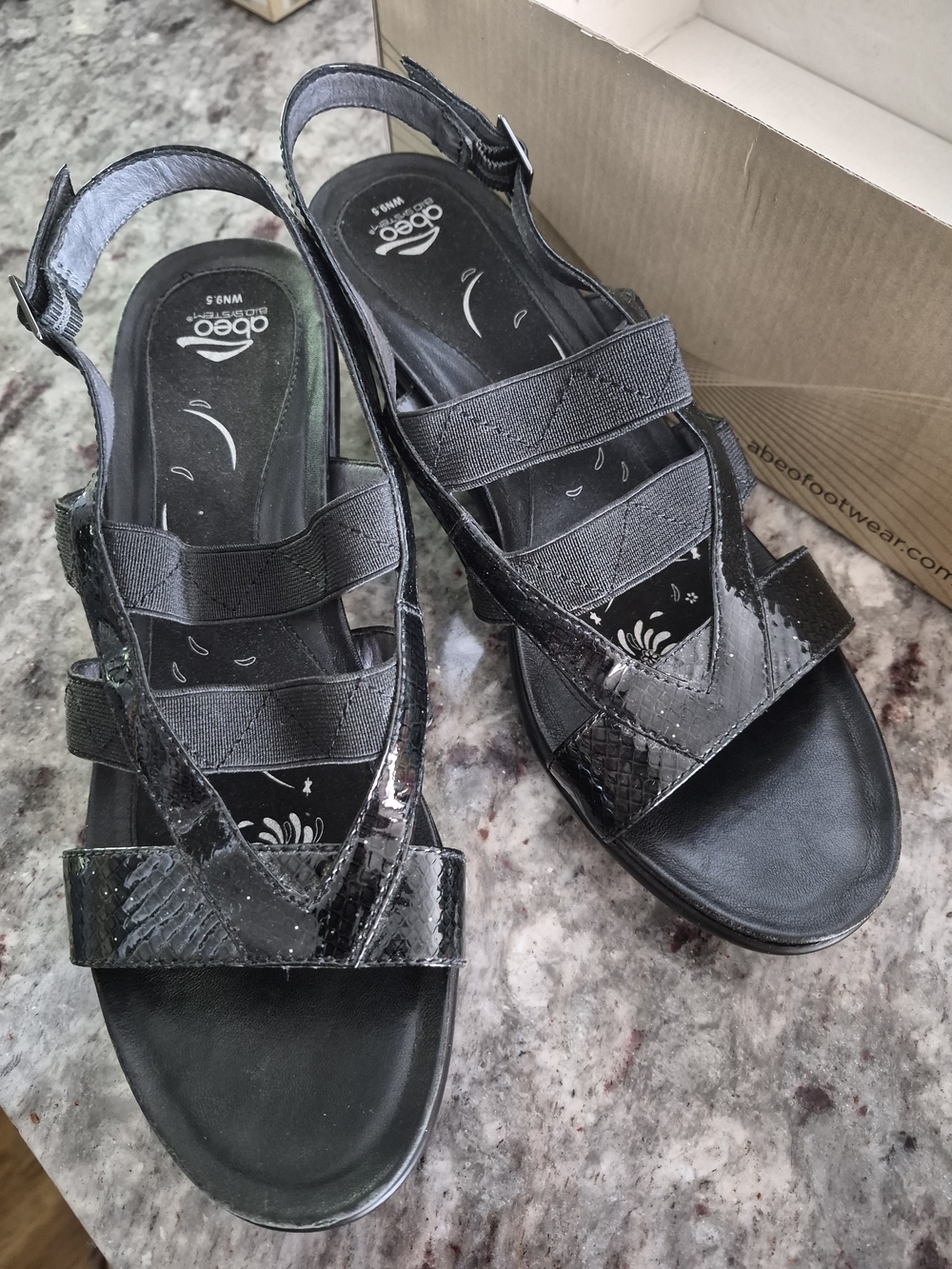 ABEO Black Women’s Strappy Comfort Sandals